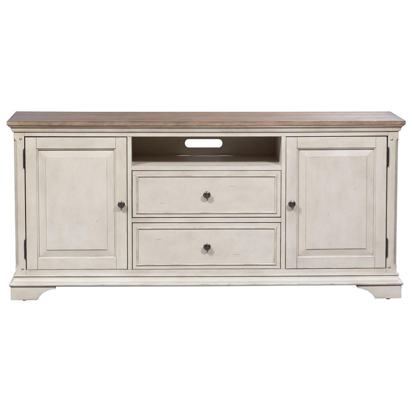 Liberty Furniture Creek Farmhouse 66 Inch TV Console with 2 Doors Furniture Mart